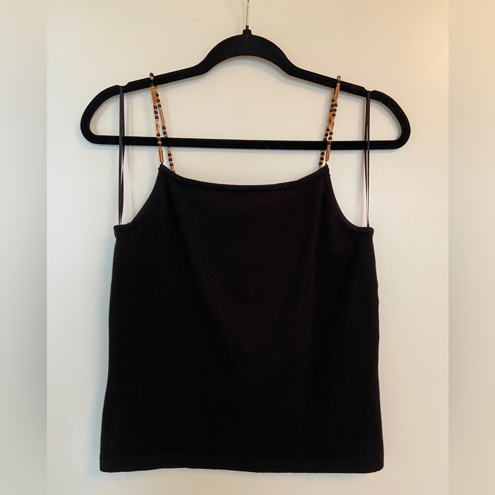 Lauren Ralph Lauren vintage knit wooden bead strap cami